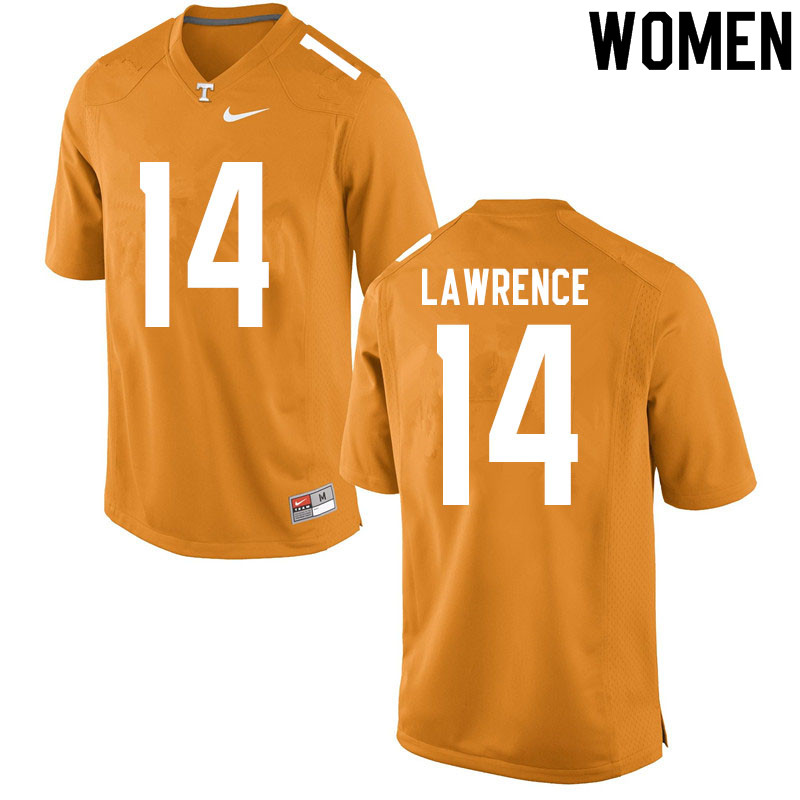 Women #14 Key Lawrence Tennessee Volunteers College Football Jerseys Sale-Orange - Click Image to Close